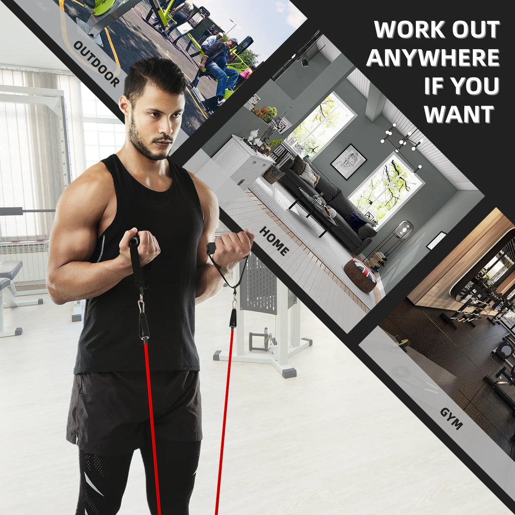 Resistance Bands Set with Handles for Stretching, Gym, Muscle Training, and Home Workouts